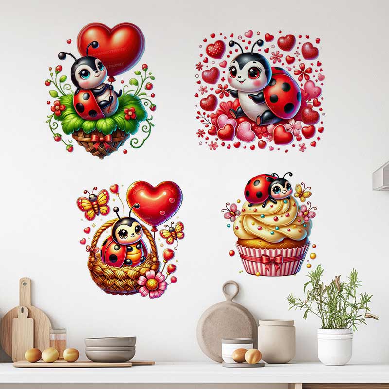 Baby Nursery Panelling - Autocollant mural en forme de coccinelle