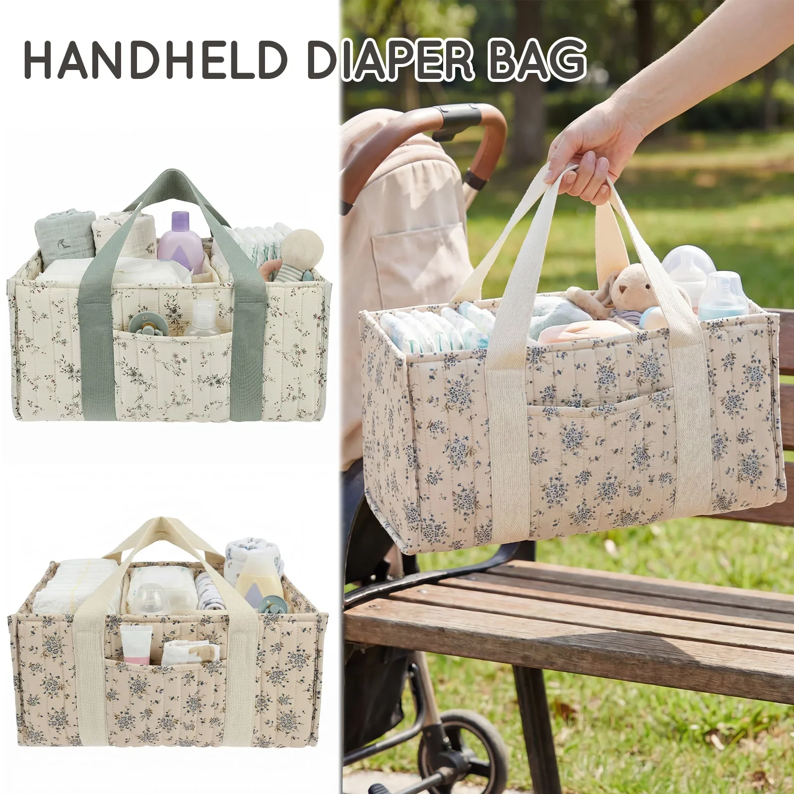 Diaper Caddy Organizer - Organiseur de couches pliable à motif