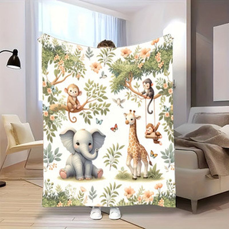 Baby Nursery Elephant - Couverture pour bébé VIKAMA en flanelle