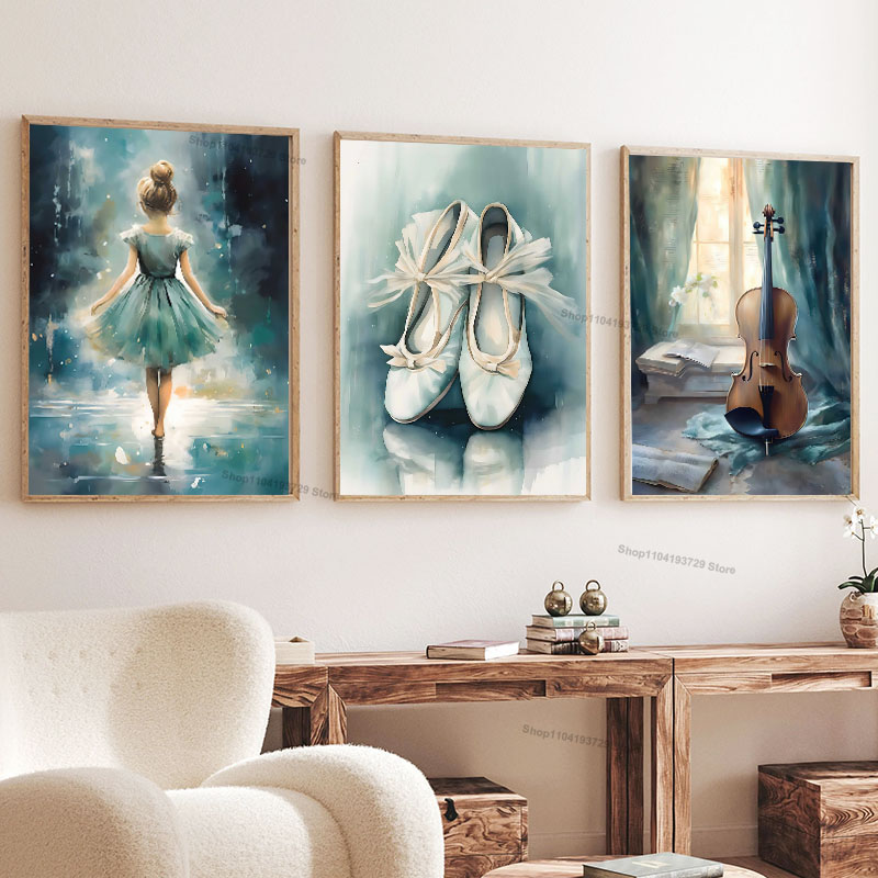 Baby Nursery Decor Girl - Peinture sur toile de fille dansant