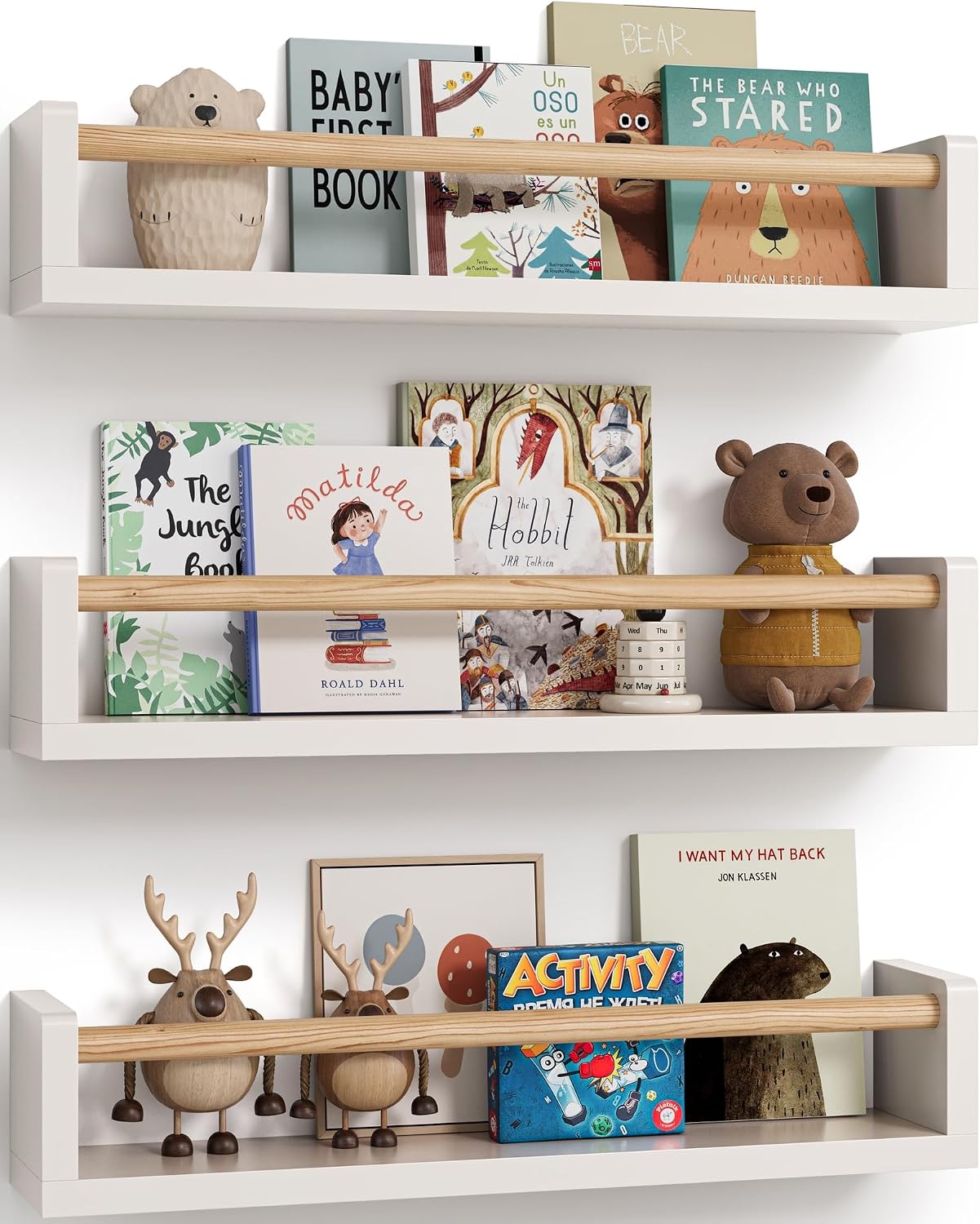 Baby Nursery Bookshelf - Ensemble de 3 étagères flottantes pour