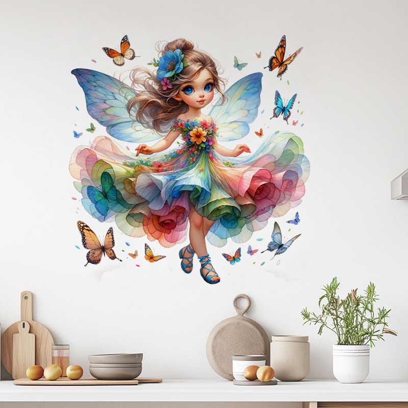 Baby Nursery Mural Wallpaper - Autocollant mural féerique pour chambre de