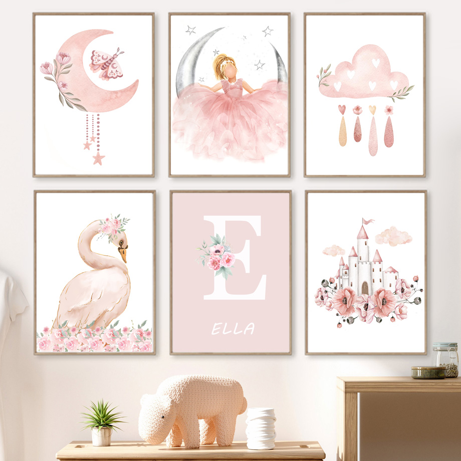 Toile murale d'ange rose pour  - Baby Nursery Decor Girl avis et prix