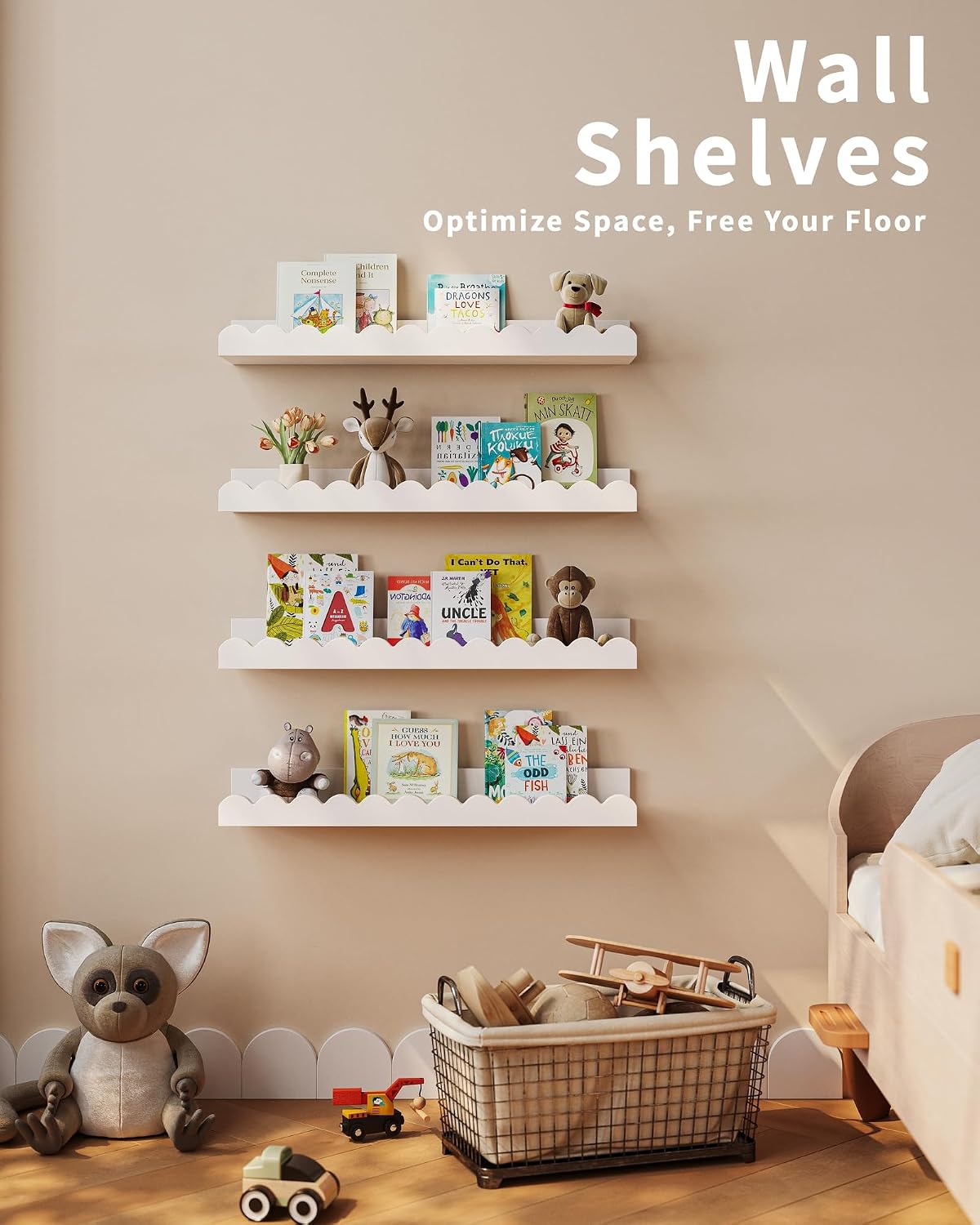 Ensemble de 4 étagères flottan - Baby Nursery Bookshelf avis et prix