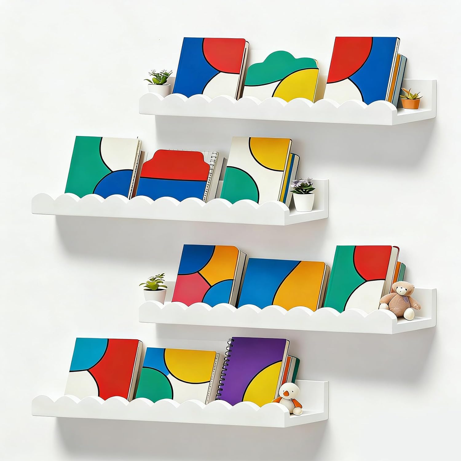 Ensemble de 4 étagères flottan - Baby Nursery Bookshelf avis et prix