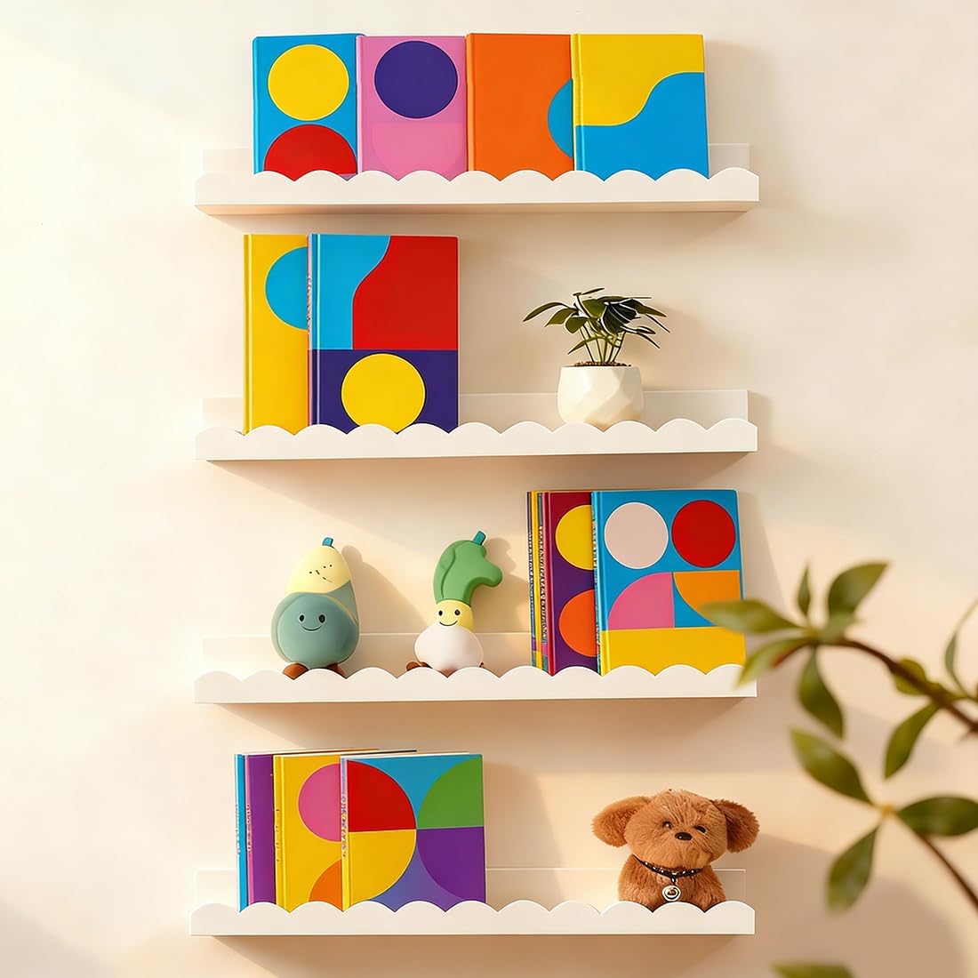 Ensemble de 4 étagères flottan - Baby Nursery Bookshelf avis et prix