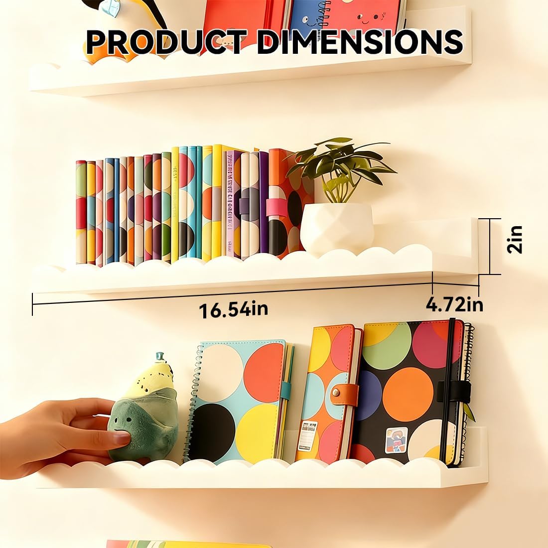Ensemble de 4 étagères flottan - Baby Nursery Bookshelf avis et prix