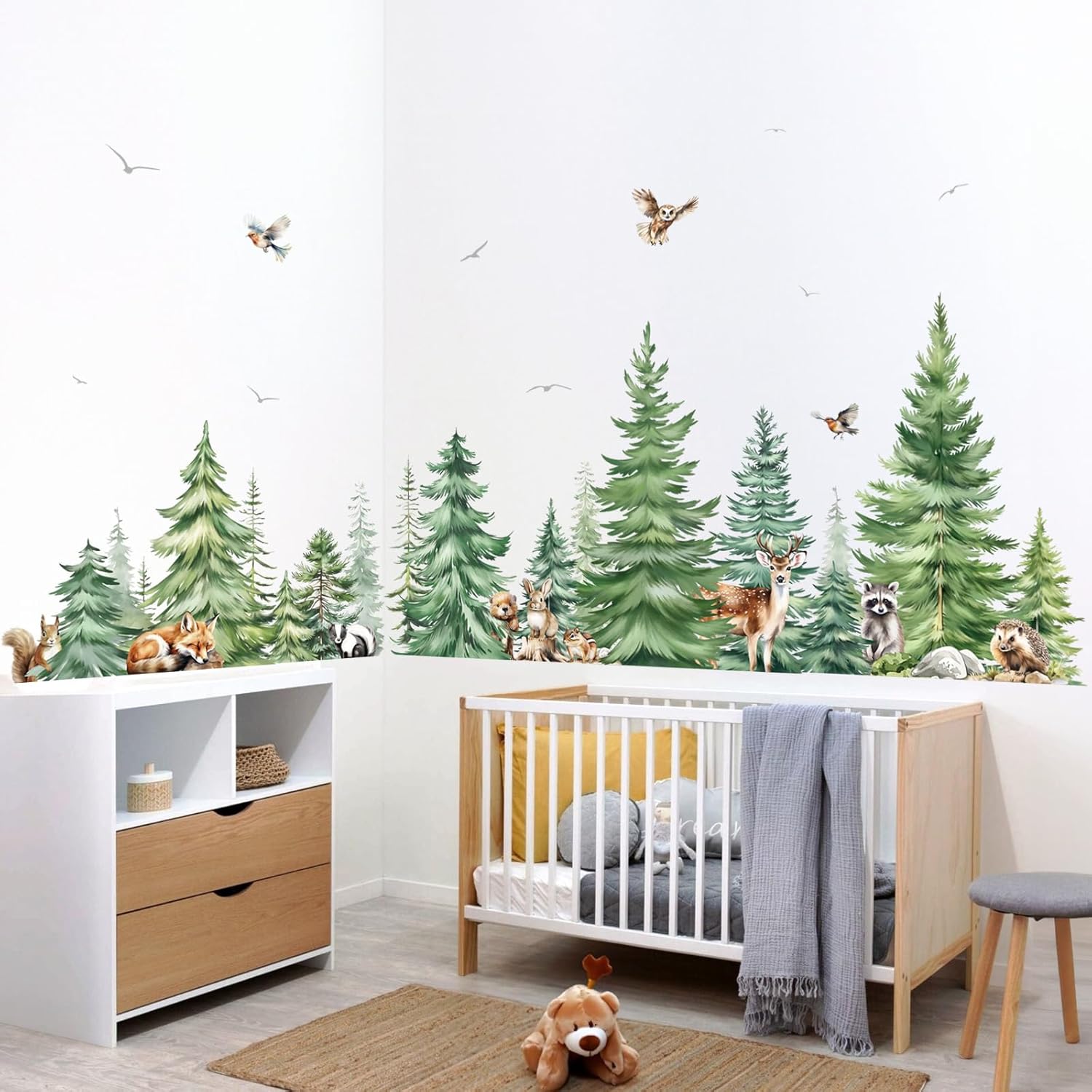 Grand aquarelle pin animaux st - Baby Nursery Panelling avis et prix