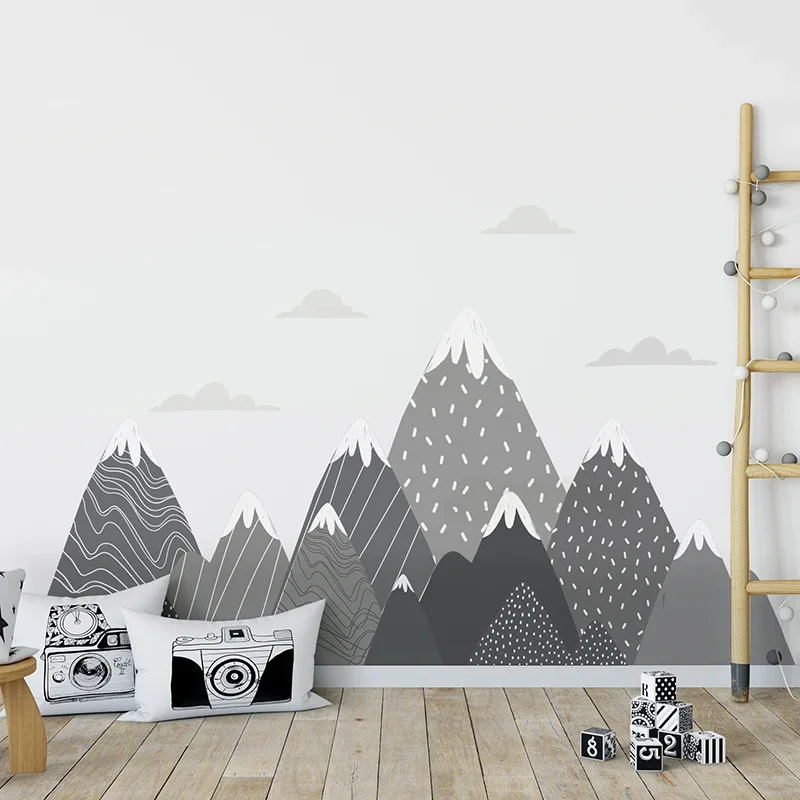 Papier peint Boho gris montagn - Baby Nursery Mural Wallpaper avis et prix
