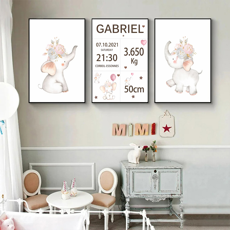 Toile de peinture sur toile ro - Baby Nursery Elephant avis et prix