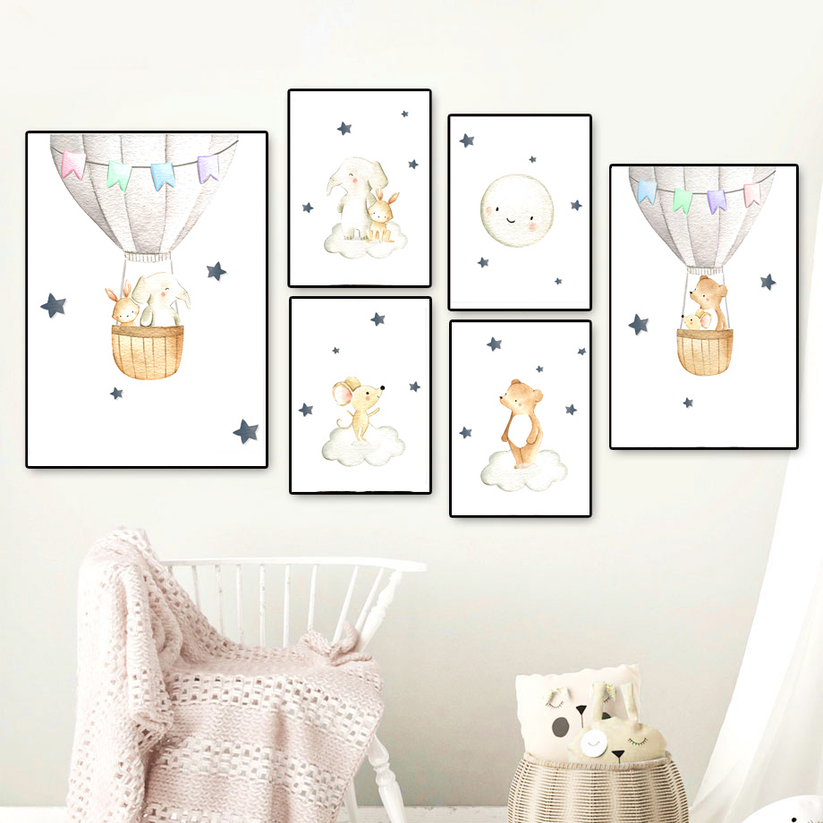 Toile d'art mural avec éléphan - Baby Nursery Elephant avis et prix