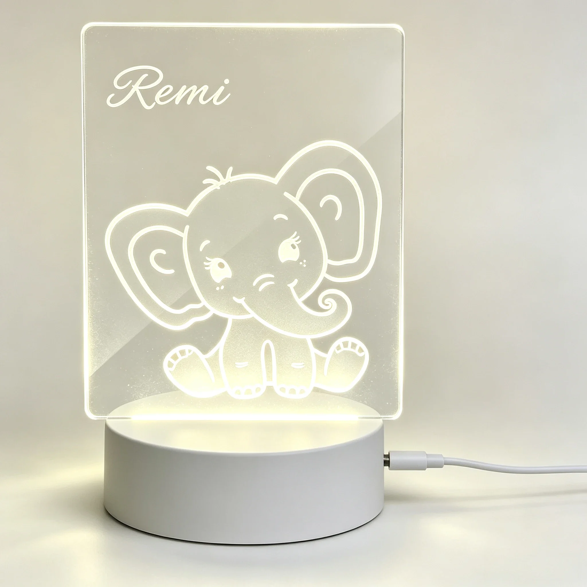 Lampe de nuit en acrylique ave - Baby Nursery Elephant avis et prix