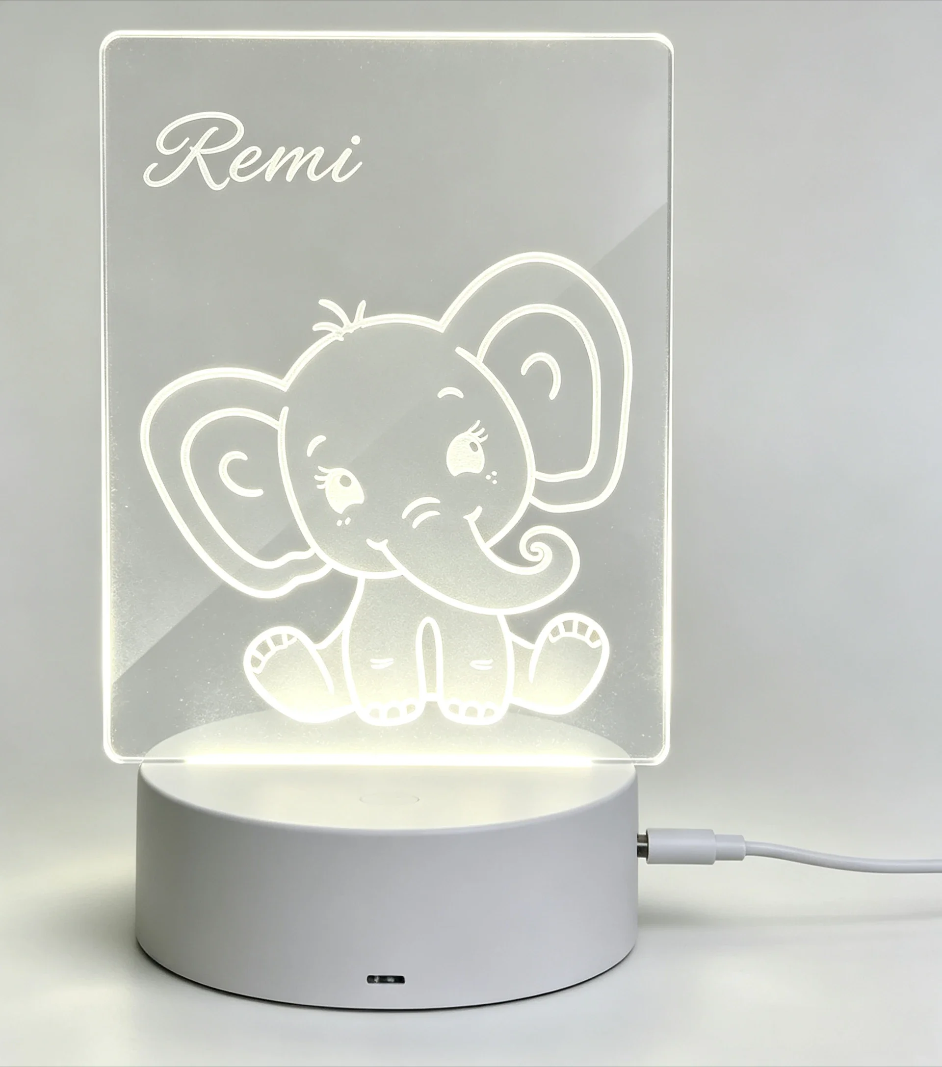 Lampe de nuit en acrylique ave - Baby Nursery Elephant avis et prix