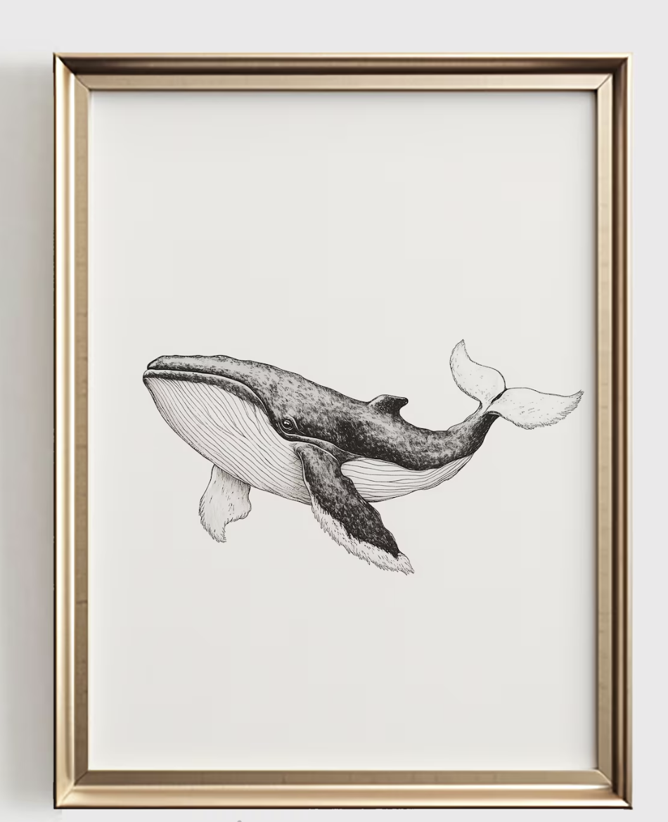 Impression d'art de baleine, d - Baby Nursery Neutral avis et prix