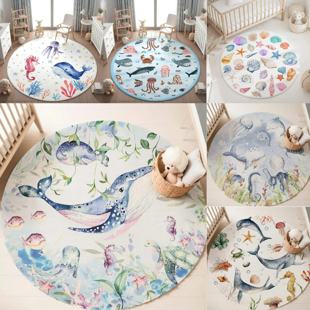 Tapis rond bleu marine pour sa - Baby Nursery Rug avis et prix