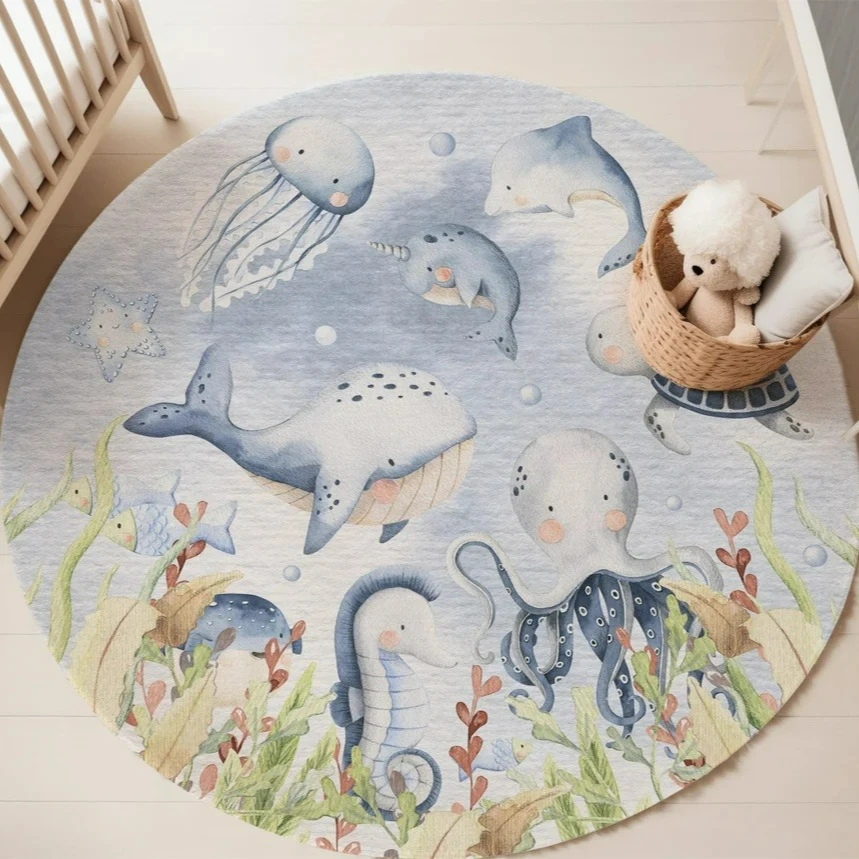 Tapis rond bleu marine pour sa - Baby Nursery Rug avis et prix